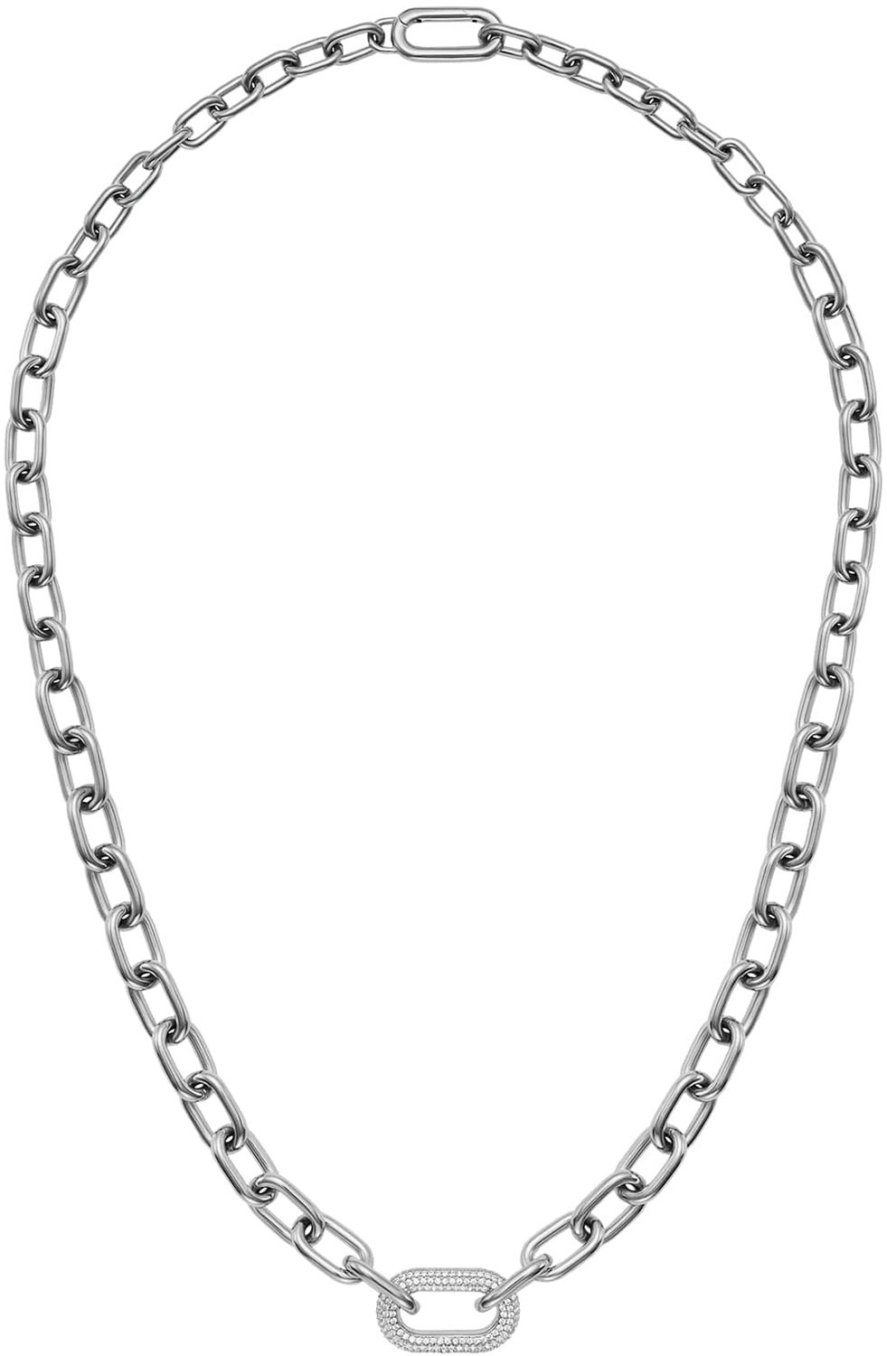 Стальное колье цепь Daniel Wellington Crystal-Link-Necklace-S с кристаллами