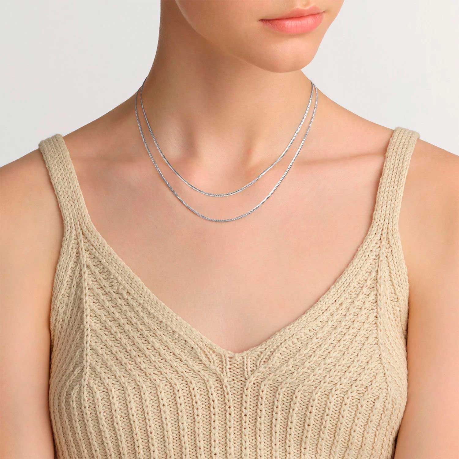 Стальная цепочка Daniel Wellington Elan-Flat-Chain-Necklace-Short-S