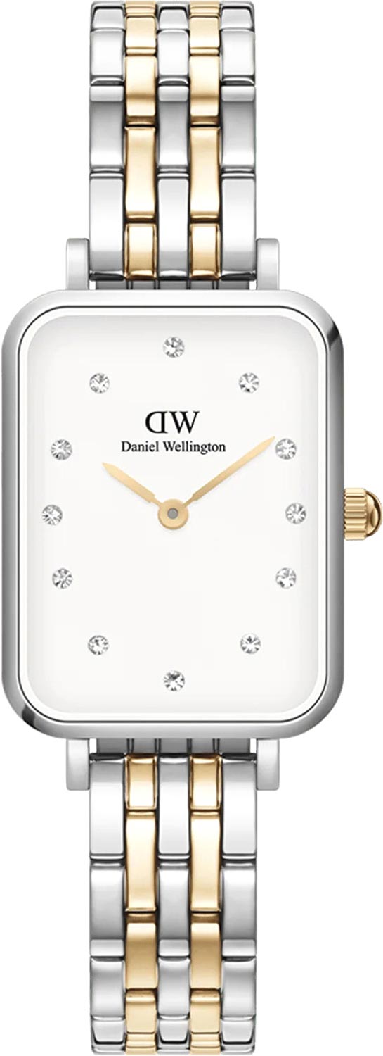 Наручные часы Daniel Wellington Quadro Lumine 20x26 5-Link G/S White