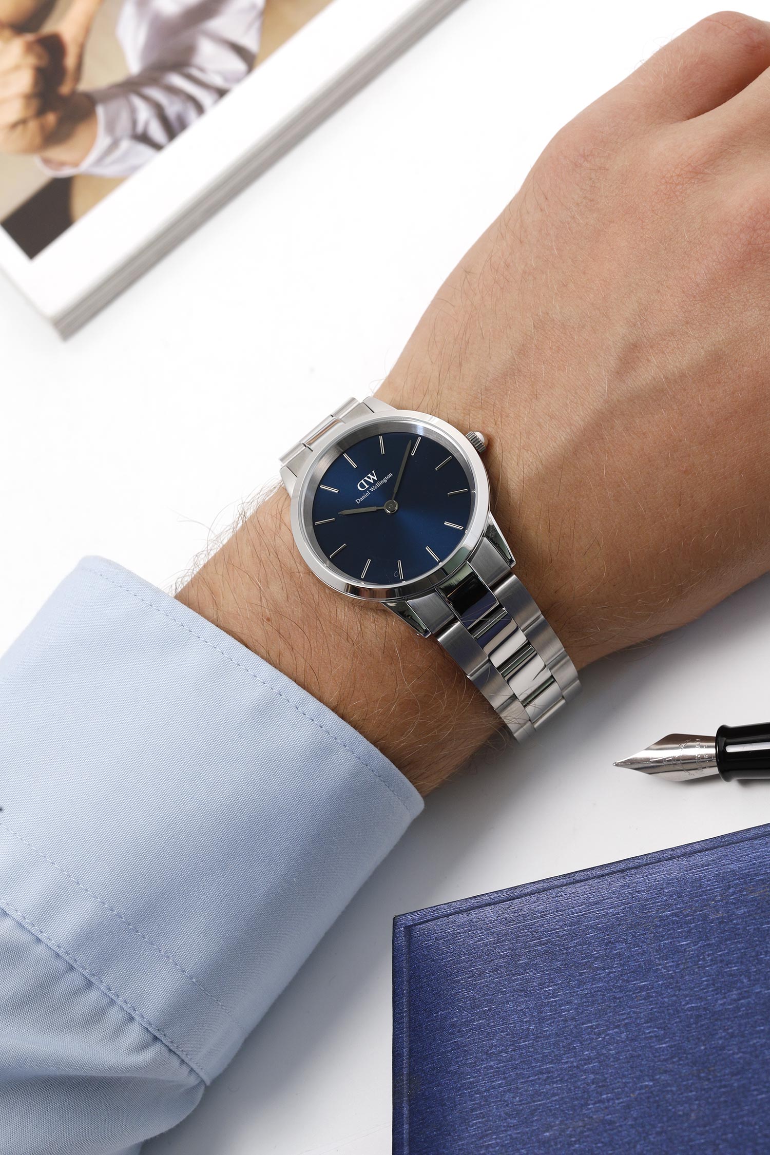Наручные часы Daniel Wellington Iconic Link Arctic 36 S Blue