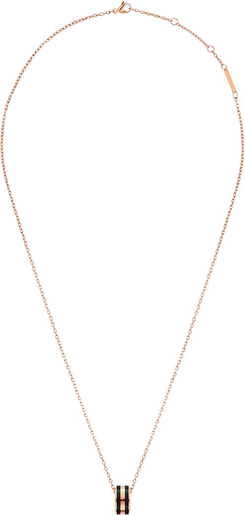 Стальной кулон Daniel Wellington Emalie-Necklace-RG-Black c эмалью