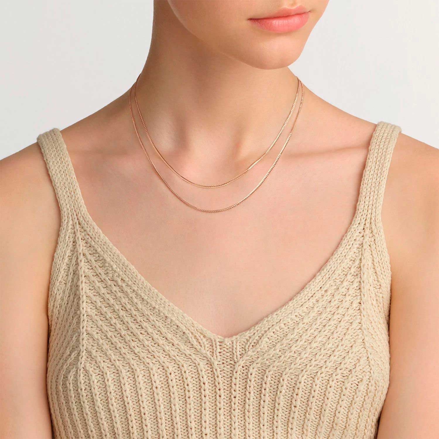 Стальная цепочка Daniel Wellington Elan-Flat-Chain-Necklace-Short-RG