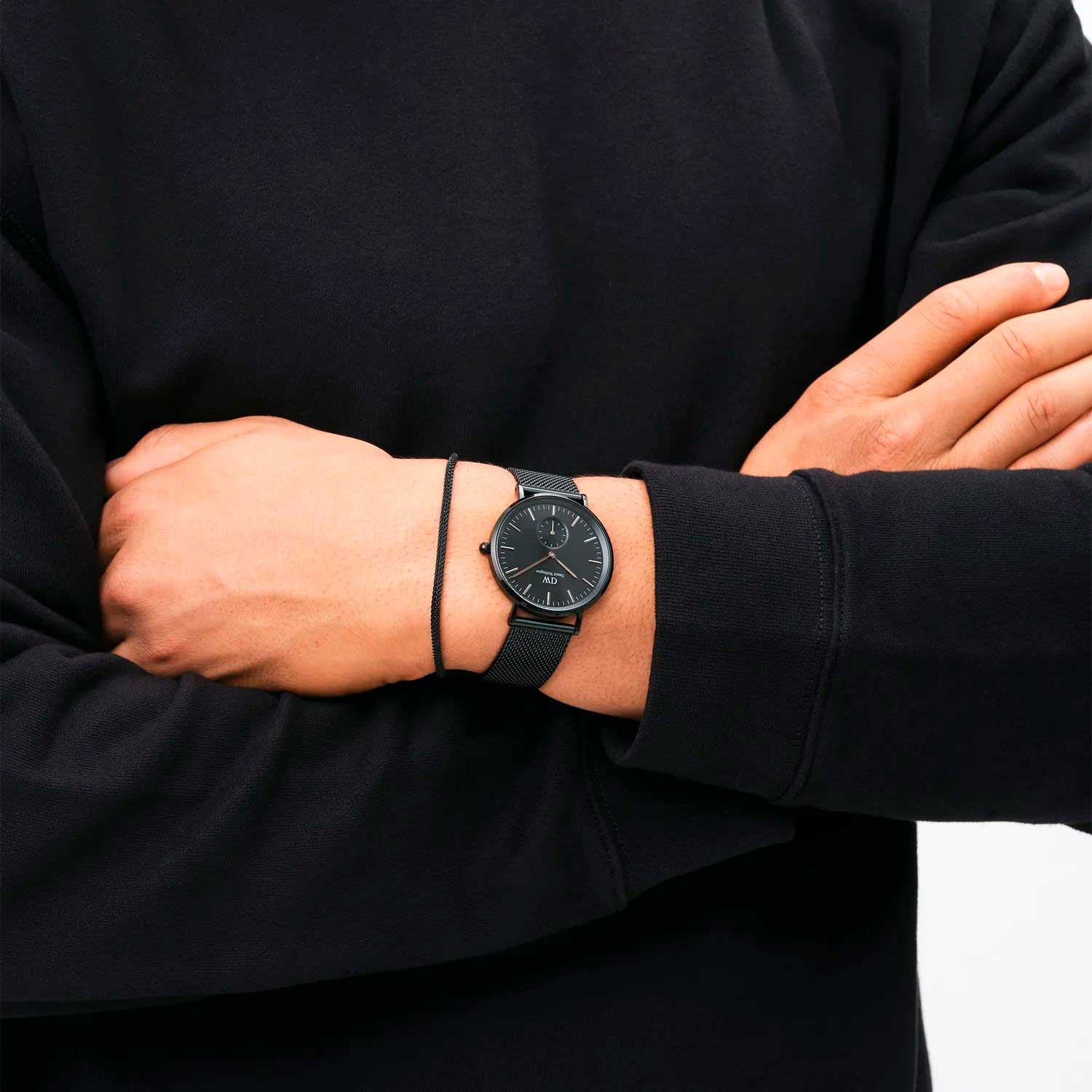 Мужской стальной браслет Daniel Wellington Mesh-Bracelet-2-8-Black
