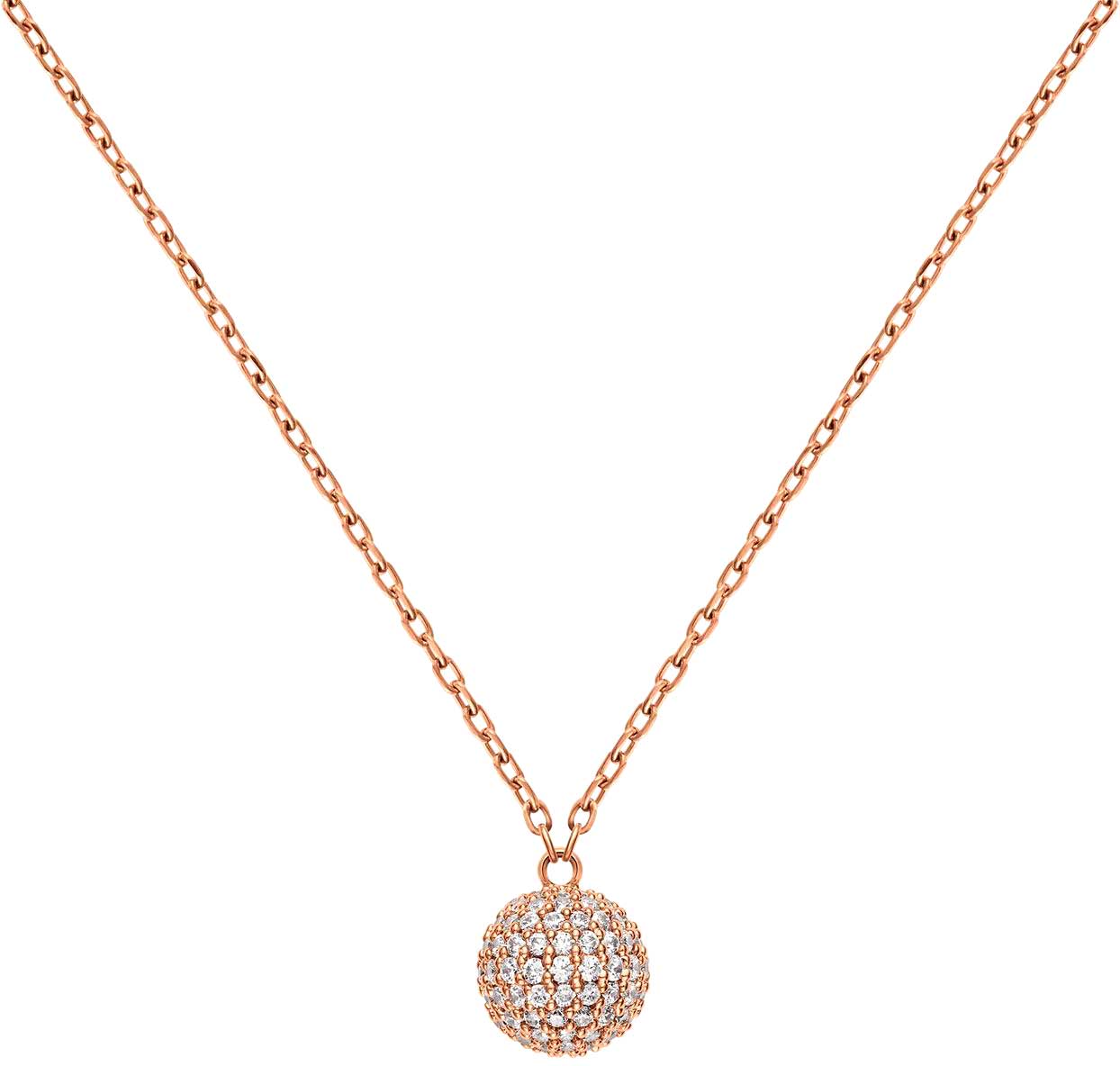 Стальная подвеска на цепочке Daniel Wellington Pave-Crystal-Necklace-RG с кристаллами