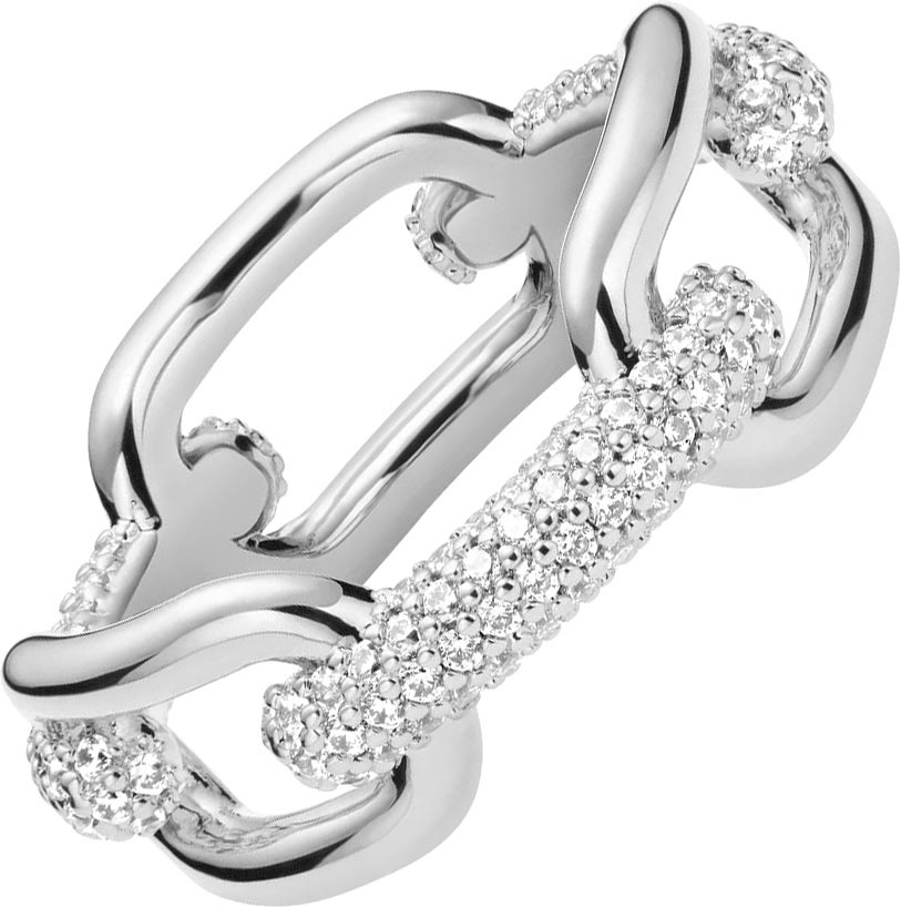 Стальное кольцо Daniel Wellington Crystal-Link-Ring-S с кристаллами