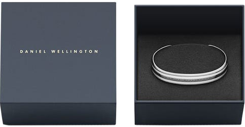 Стальной открытый браслет Daniel Wellington Classic-Bracelet-Satin-White-S-Medium с эмалью