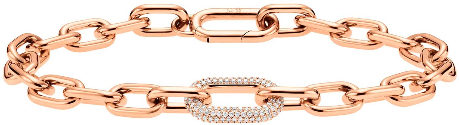 Стальной браслет Daniel Wellington Crystal-Link-Bracelet-RG с кристаллами