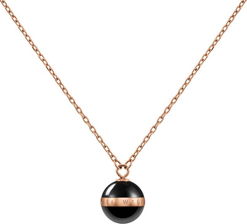 Подвеска из керамики на цепочке Daniel Wellington Aspiration-Necklace-Black-RG
