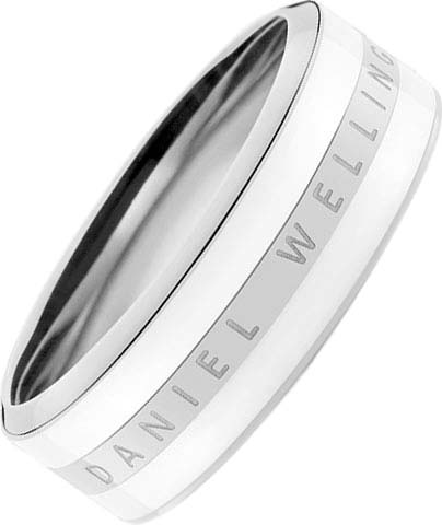 Стальное кольцо Daniel Wellington Classic-Ring-Satin-White-S с эмалью