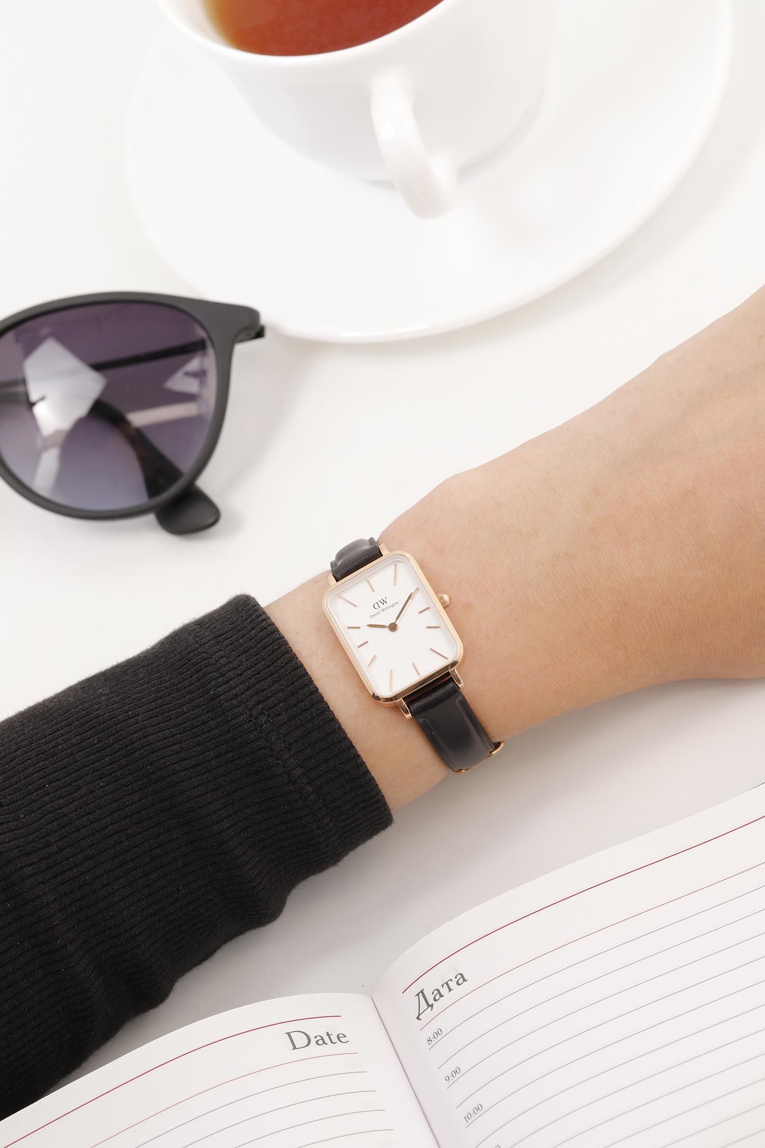 Наручные часы Daniel Wellington Quadro 20X26 Pressed Sheffield RG White