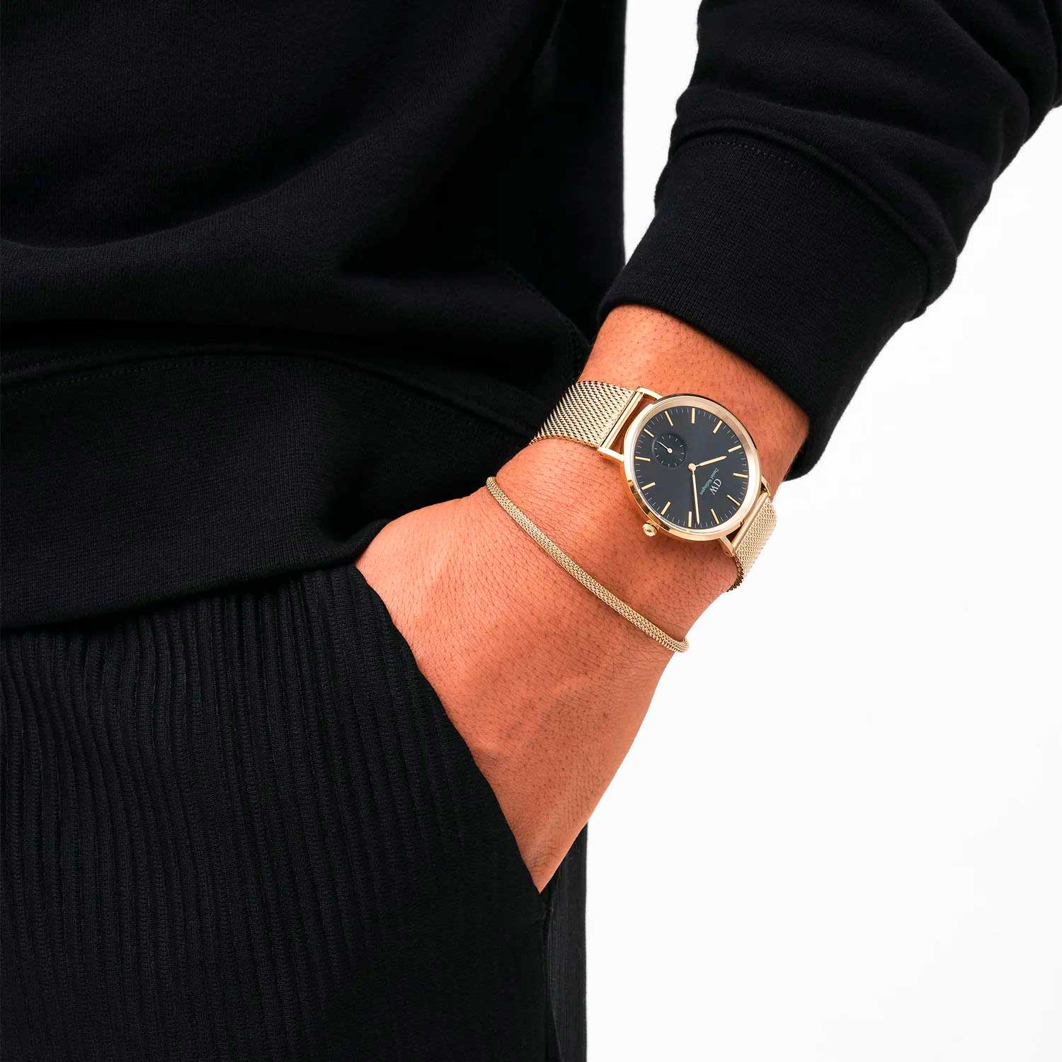 Мужской стальной браслет Daniel Wellington Mesh-Bracelet-2-8-G