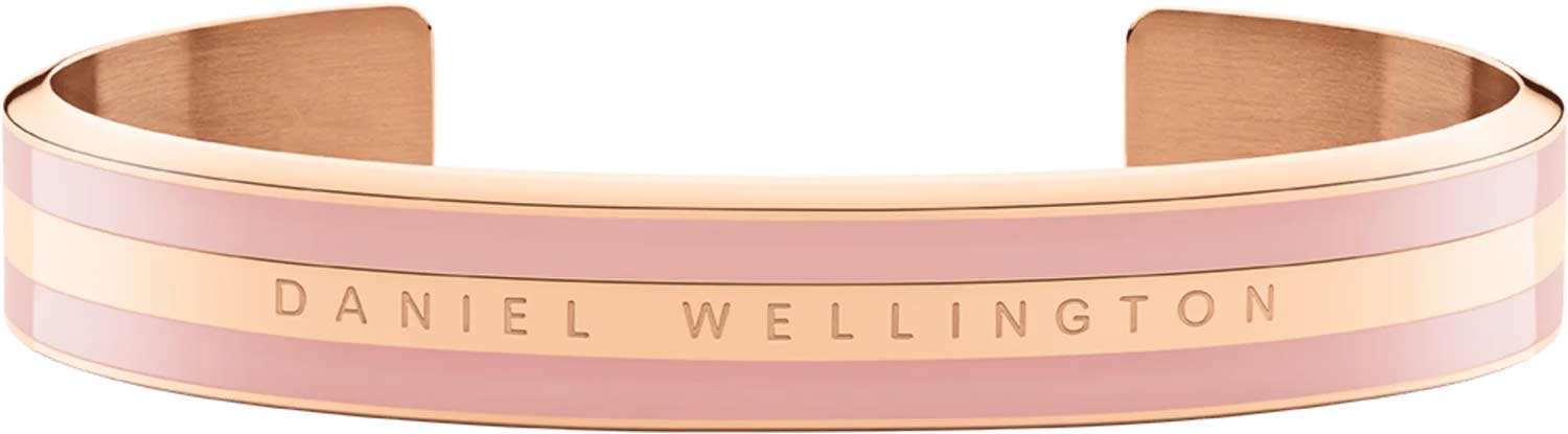 Стальной открытый браслет Daniel Wellington Classic-Bracelet-Dusty-Rose-RG-Small с эмалью