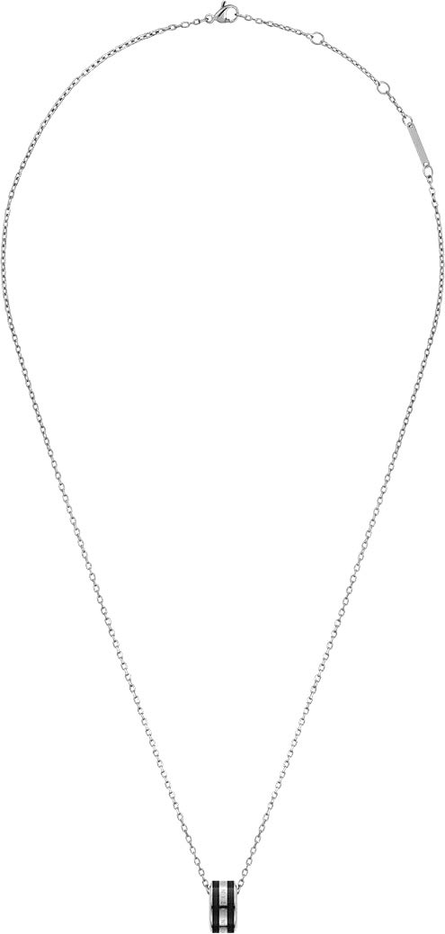 Стальной кулон Daniel Wellington Emalie-Necklace-S-Black c эмалью