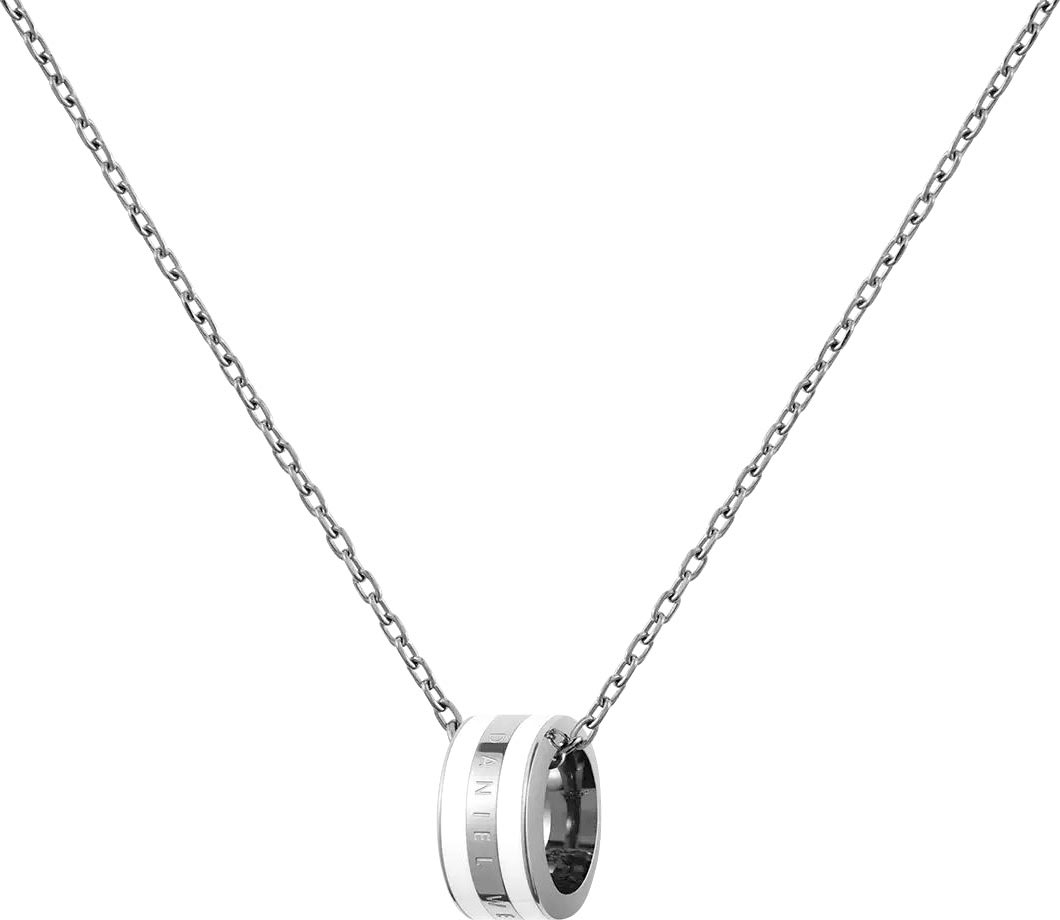 Стальной кулон Daniel Wellington Emalie-Necklace-S-White c эмалью