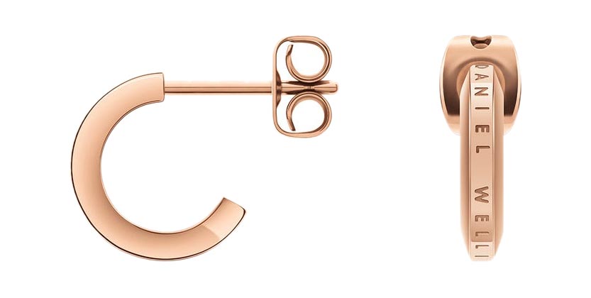 Стальные серьги полукольца Daniel Wellington Elan-Earrings-RG
