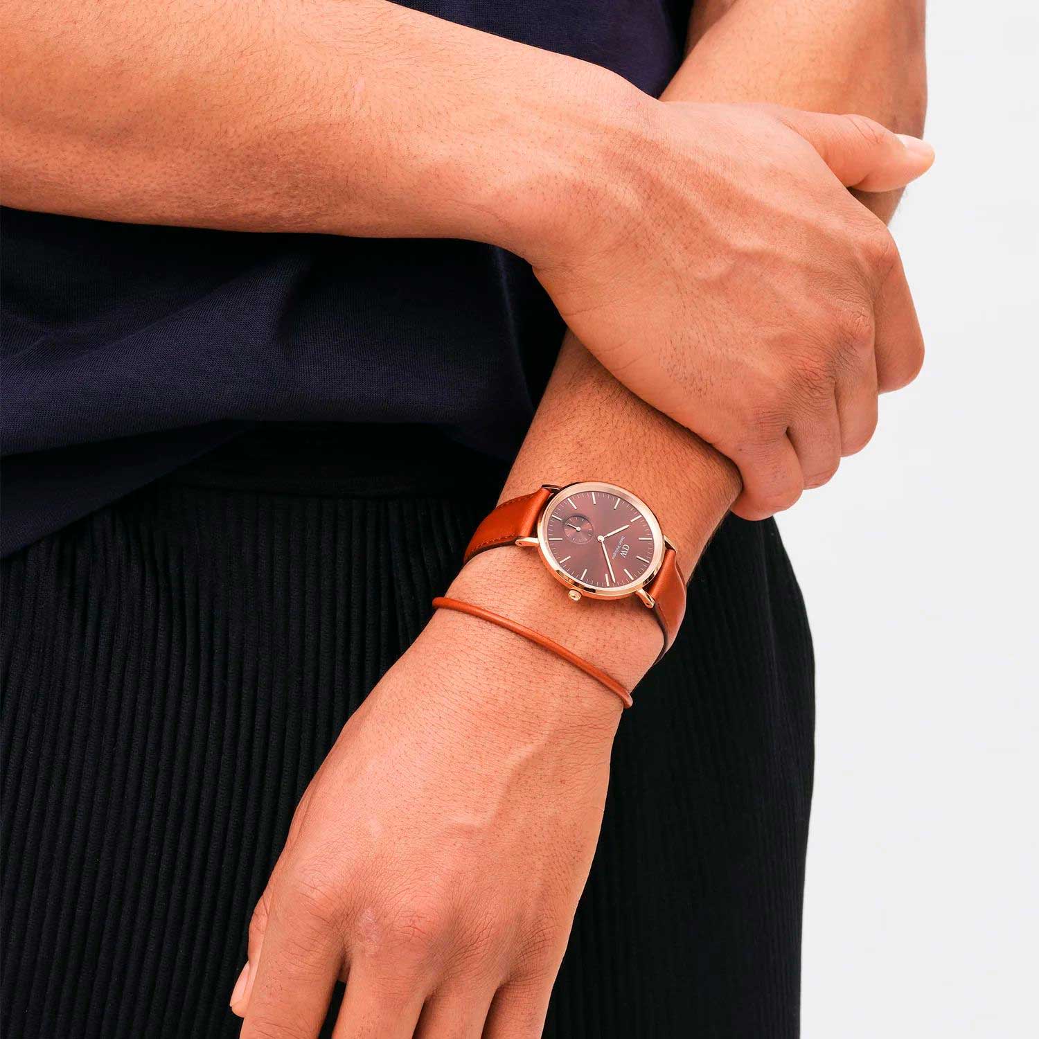 Мужской кожаный браслет Daniel Wellington Leather-Bracelet-2-8-St-Mawes-RG