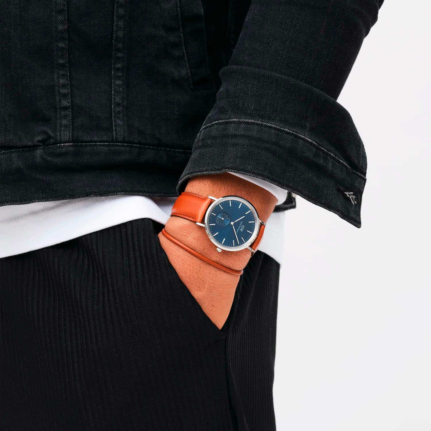 Мужской кожаный браслет Daniel Wellington Leather-Bracelet-2-8-St-Mawes-S