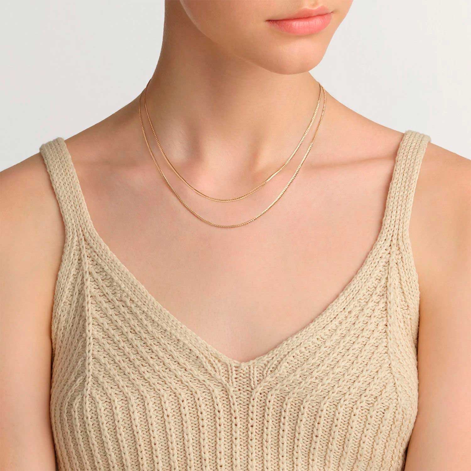 Стальная цепочка Daniel Wellington Elan-Flat-Chain-Necklace-Short-G