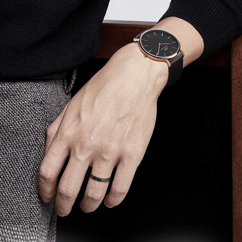 Стальное кольцо Daniel Wellington Classic-Ring-Black