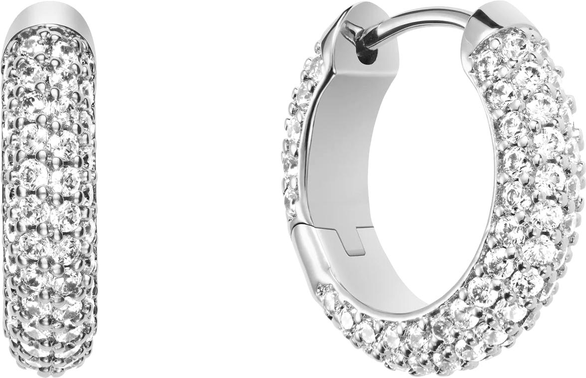 Стальные серьги кольца Daniel Wellington Pave-Crystal-Earrings-S с кристаллами