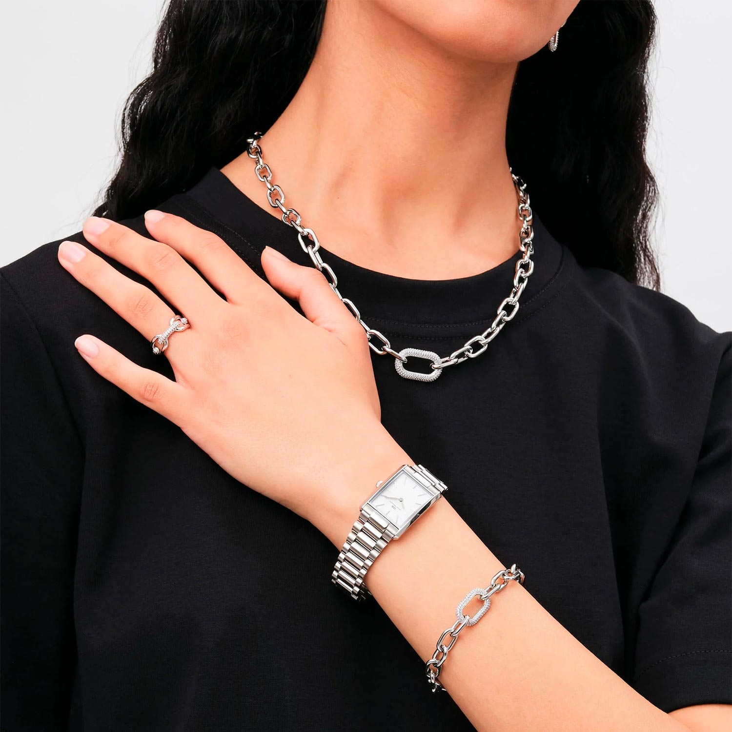 Наручные часы Daniel Wellington Bound 32x22 3-link S White