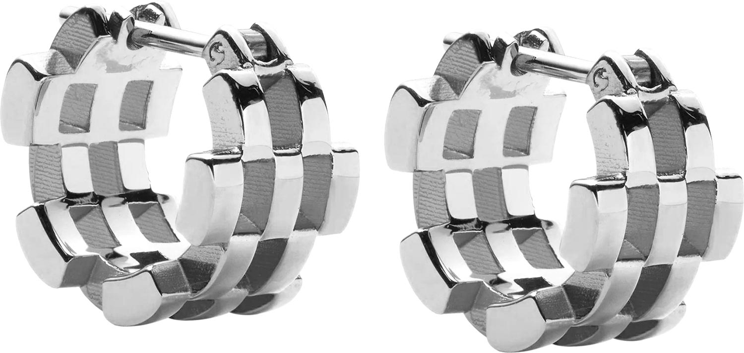 Стальные серьги хаггисы Daniel Wellington Link-Inspired-5-Rows-Earrings-S