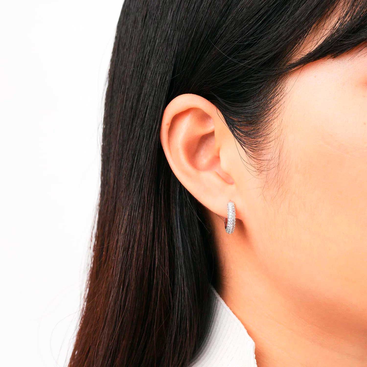 Стальные серьги кольца Daniel Wellington Pave-Crystal-Earrings-S с кристаллами